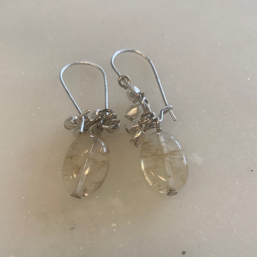 Elegant Silver and Clear Dangle Earrings